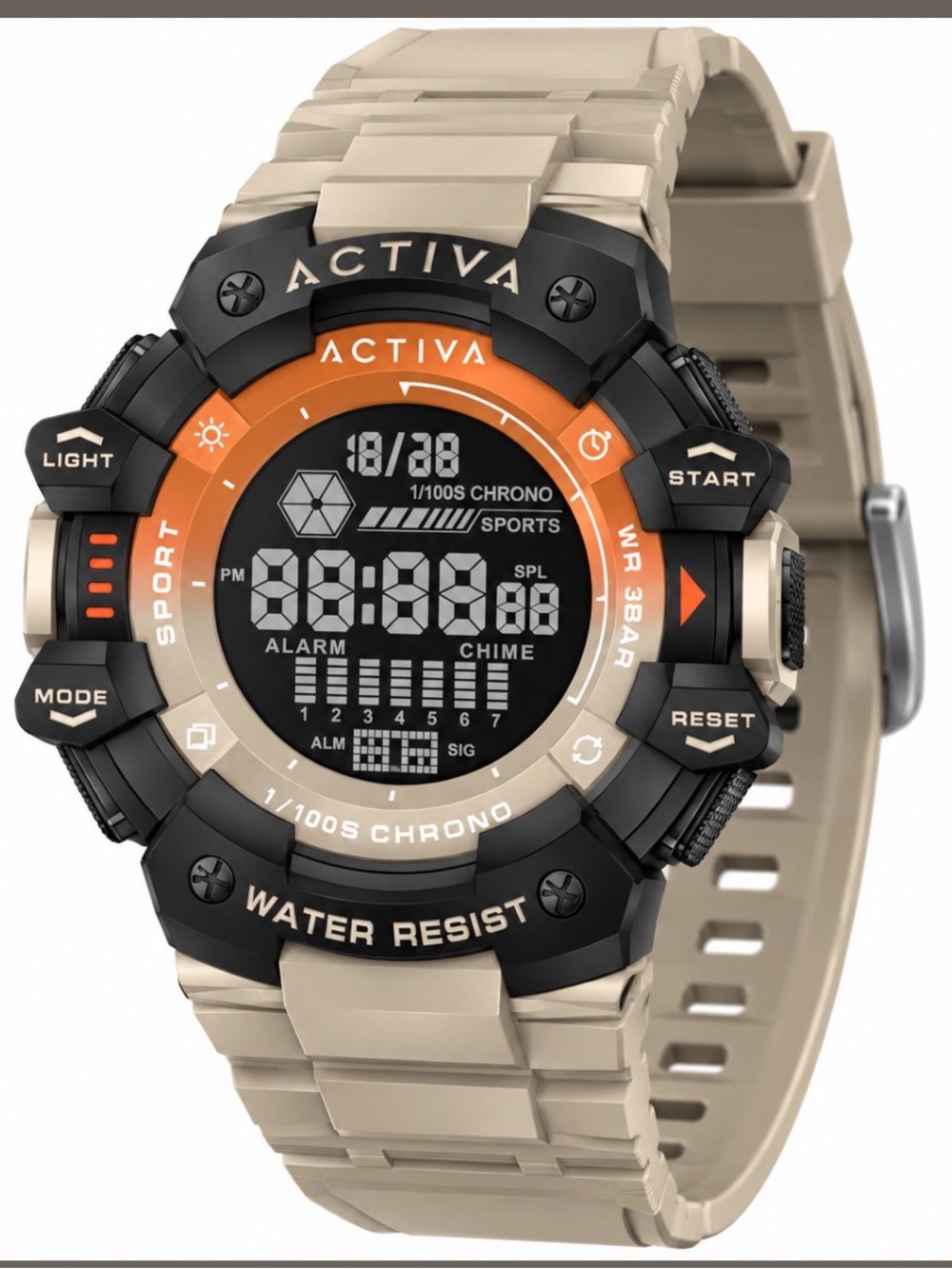 New in box Activa X Invicta Digital Essentials ACW8050MC-020 tan orange